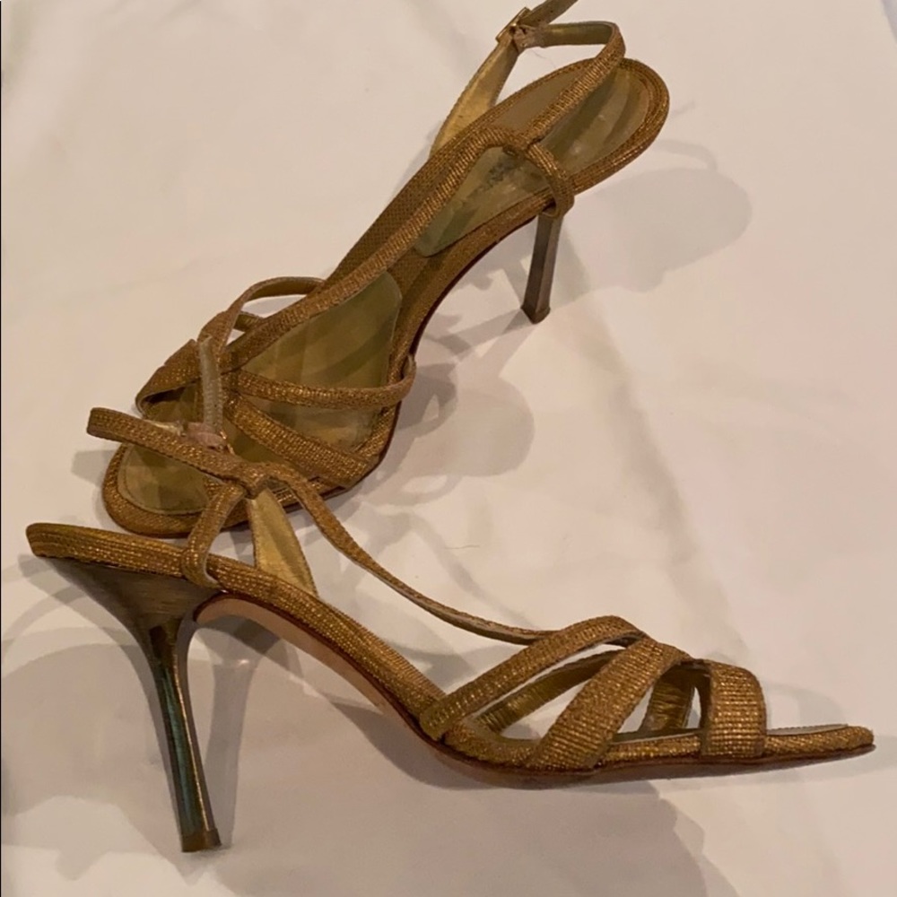Donna Karan Gold heel sandals